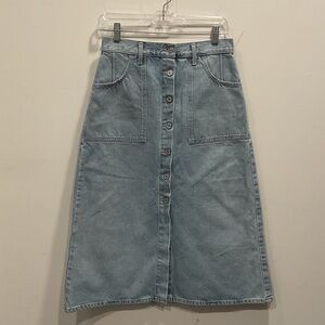 Citizens Of Humanity Anouk Blue Denim Midi Skirt